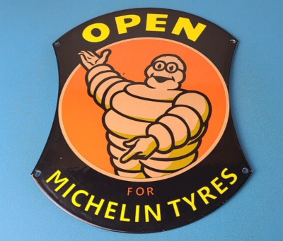 Vintage Michelin Tires Sign – Large Gas Auto Motorcycle Service Sign