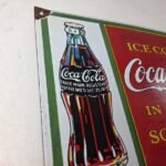 Coca Cola Porcelain Sign Vintage – Service Beverage Bottle Gas Pump Sign - Image 5