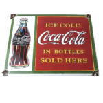 Coca Cola Porcelain Sign Vintage – Service Beverage Bottle Gas Pump Sign