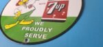 Vintage 7 Up Soda Sign – Advertisement Rooster Porcelain Gas Station Sign - Image 10