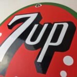 Vintage 7 Up Soda Sign – Porcelain Advertisement Store Gas Oil Pump Plate Sign - Image 12