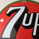 Vintage 7 Up Soda Sign – Porcelain Advertisement Store Gas Oil Pump Plate Sign - Image 3