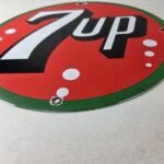 Vintage 7 Up Soda Sign – Porcelain Advertisement Store Gas Oil Pump Plate Sign - Image 10