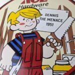 Vintage Ace Hardware Sign – Dennis the Menace Gas Pump Porcelain Sign - Image 4
