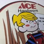 Vintage Ace Hardware Sign – Dennis the Menace Gas Pump Porcelain Sign - Image 5