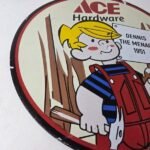Vintage Ace Hardware Sign – Dennis the Menace Gas Pump Porcelain Sign - Image 6