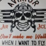 Vintage Air Ace Sign – Fly Aviation Aviator Skull Service Gas Porcelain Sign - Image 4