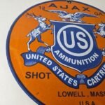 Vintage Ajax Ammunition Sign – Firearm Shotguns Porcelain Gas Ammunition Sign - Image 6