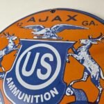 Vintage Ajax Ammunition Sign – Firearm Shotguns Porcelain Gas Ammunition Sign - Image 8