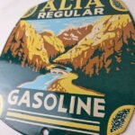 Vintage Alta Gasoline Sign – Gas Pump Service National Park Porcelain Sign - Image 4