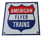 Vintage American Flyer Trains Sign – Lionel Railroad Porcelain Gas Pump Sign - Image 2