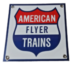 Vintage American Flyer Trains Sign – Lionel Railroad Porcelain Gas Pump Sign