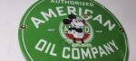 Vintage American Gasoline Porcelain Sign – Mickey Mouse Gas Pump Plate Sign - Image 6