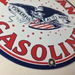 Vintage American Gasoline Sign – Gas Motor Oil Pump Plate Porcelain Sign - Image 11
