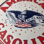Vintage American Gasoline Sign – Gas Motor Oil Pump Plate Porcelain Sign - Image 4