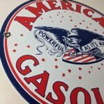 Vintage American Gasoline Sign – Gas Motor Oil Pump Plate Porcelain Sign - Image 6