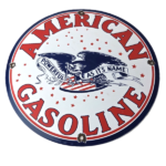 Vintage American Gasoline Sign – Gas Motor Oil Pump Plate Porcelain Sign - Image 2
