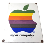 Vintage Apple Computers Sign – Authorized Dealer Service Gas Porcelain Sign - Image 2