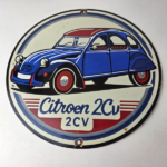 Vintage Automobiles Citroën Porcelain Sign – Gas Pump Sales Service Sign - Image 9