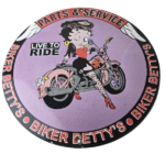 Vintage Betty Boop Harley Davidson Porcelain Sign – Motorcycle Gas Pump Sign - Image 2