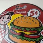 Vintage Big Boy Sign – 5 Cent Frisch's Fast Food Porcelain Gas Pump Sign - Image 12