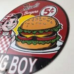 Vintage Big Boy Sign – 5 Cent Frisch's Fast Food Porcelain Gas Pump Sign - Image 13