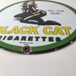Vintage Black Cat Cigarettes Porcelain Sign | Catwoman Pin-Up - Image 10