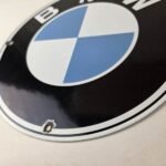 Vintage BMW Automobiles Sign – Porcelain International Garage Shop Gas Pump Sign - Image 14