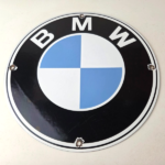Vintage BMW Automobiles Sign – Porcelain International Garage Shop Gas Pump Sign - Image 15