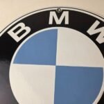 Vintage BMW Automobiles Sign – Porcelain International Garage Shop Gas Pump Sign - Image 3