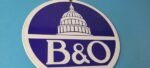 Vintage B&O Railway Sign – Railroad Porcelain Gas Pump Train Station Sign - Image 6