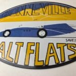 Vintage Bonneville Salt Flats Racing Sign – Mod Rod Auto Gas Pump Porcelain Sign - Image 4