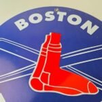 Vintage Boston Red Sox Sign – MLB Baseball Stadium Porcelain Gas Sign - Image 3