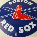 Vintage Boston Red Sox Sign – MLB Baseball Stadium Porcelain Gas Sign - Image 4