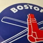 Vintage Boston Red Sox Sign – MLB Baseball Stadium Porcelain Gas Sign - Image 5