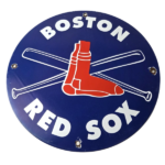 Vintage Boston Red Sox Sign – MLB Baseball Stadium Porcelain Gas Sign - Image 2