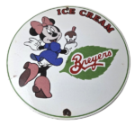 Vintage Breyers Ice Cream Porcelain Sign – Minnie Gas Pump Advertising Sign - Image 2