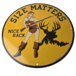 Vintage Browning Rifles Sign – Size Matters Deer Hunting Guns Porcelain Gas Sign - Image 2