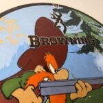 Vintage Browning Sign – Firearms Collection Shotgun Ammo Gas Pump Porcelain Sign - Image 5
