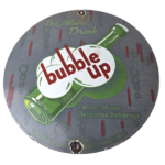 Vintage Bubble Up Porcelain – Gas Pump Plate Soda Bottles Cola Sign - Image 2