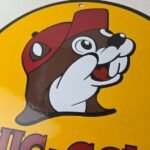 Vintage Buc-ee's Sign – Bucee Beaver Gas Service Station Pump Porcelain Sign - Image 3