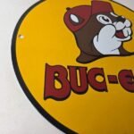 Vintage Buc-ee's Sign – Bucee Beaver Gas Service Station Pump Porcelain Sign - Image 6