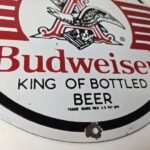 Vintage Budweiser Beer Sign – Anheuser Busch Bar Diner Bottle Porcelain Sign - Image 11