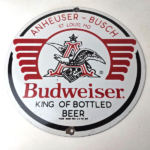 Vintage Budweiser Beer Sign – Anheuser Busch Bar Diner Bottle Porcelain Sign - Image 15