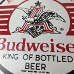 Vintage Budweiser Beer Sign – Anheuser Busch Bar Diner Bottle Porcelain Sign - Image 4
