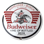 Vintage Budweiser Beer Sign – Anheuser Busch Bar Diner Bottle Porcelain Sign - Image 2