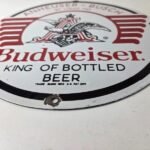 Vintage Budweiser Beer Sign – Anheuser Busch Bar Diner Bottle Porcelain Sign - Image 10