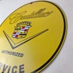 Vintage Cadillac Service Sign – Gas Dealership Sales Automobiles Porcelain Sign - Image 13