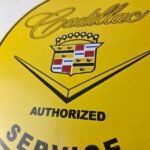 Vintage Cadillac Service Sign – Gas Dealership Sales Automobiles Porcelain Sign - Image 4