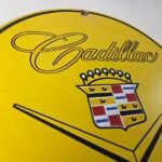 Vintage Cadillac Service Sign – Gas Dealership Sales Automobiles Porcelain Sign - Image 5
